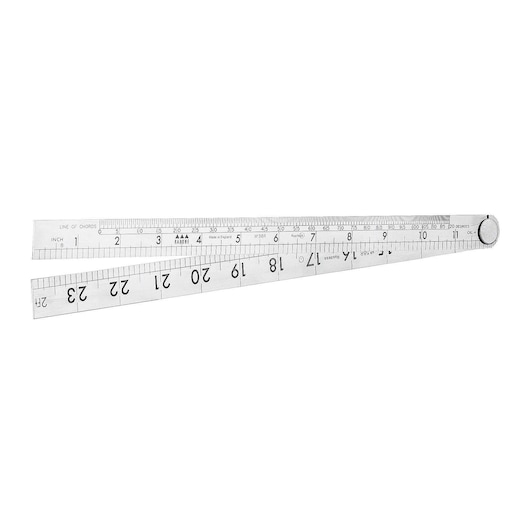 Stanley folding photography scale with clear markings for measurement and angles, made of durable material.