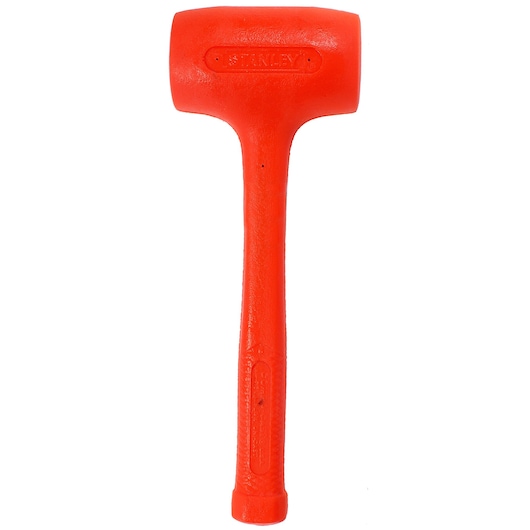 STANLEY 1-57-534 bright orange dead blow hammer, photographed from the front on a white background.