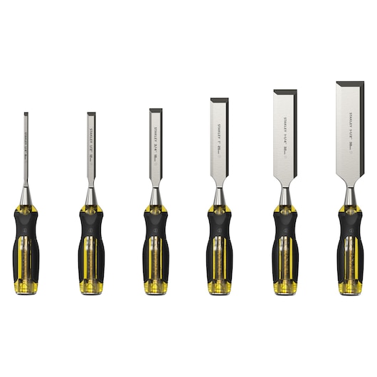 STANLEY® FATMAX® Thru Tang Wood Chisel 6 Piece Set (6,12,18,25,32,38mm)