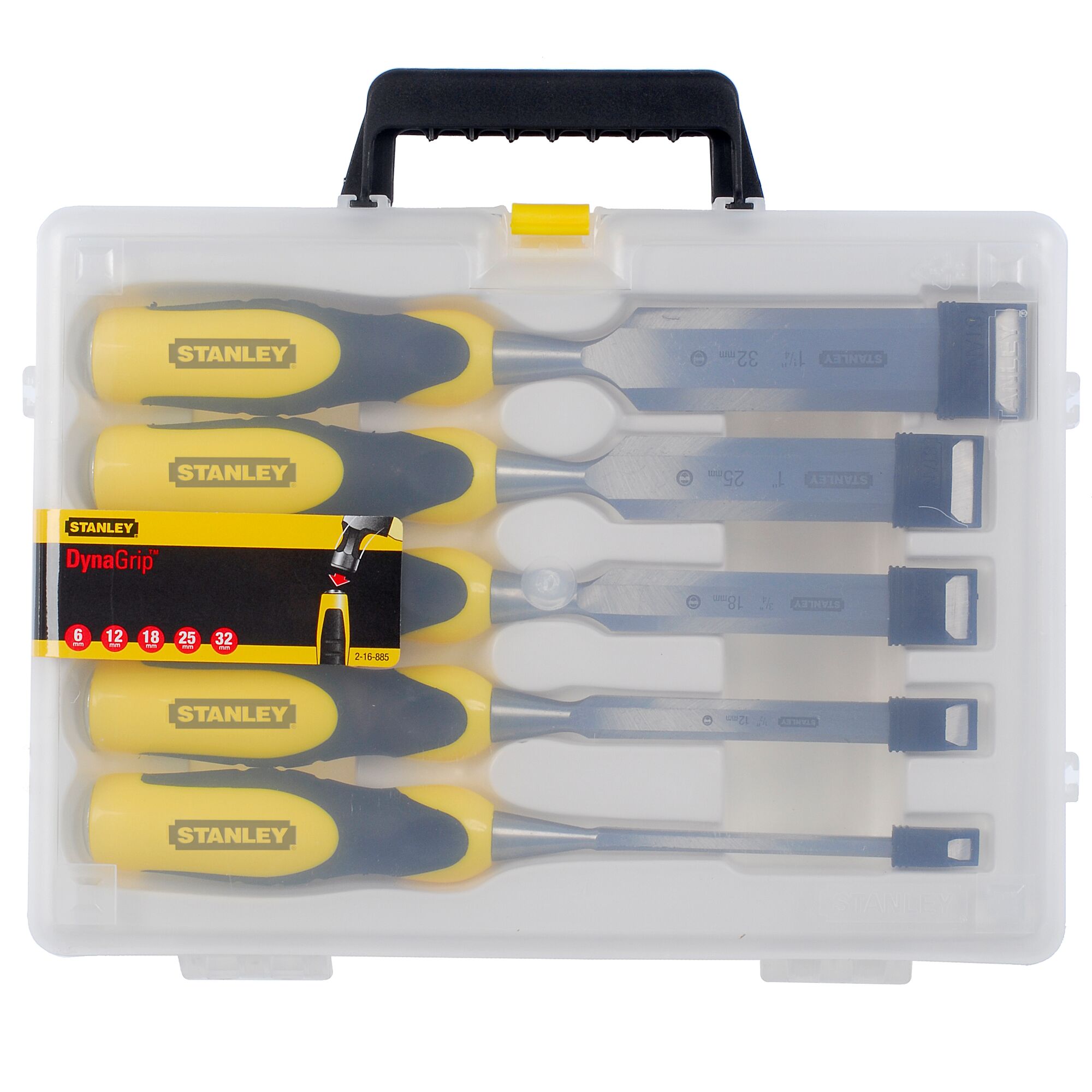 STANLEY DYNAGRIP Wood Chisel Set of 5 6 12 18 25 32mm STANLEY