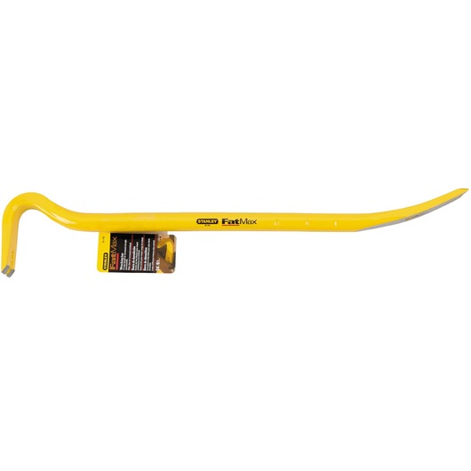 STANLEY 55-102 yellow FatMax crowbar side angle, steel construction, demolition tool.