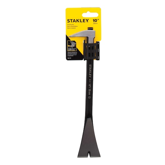 STANLEY 55-117 molding bar, 10 inch, black metal tool, front view on white background.