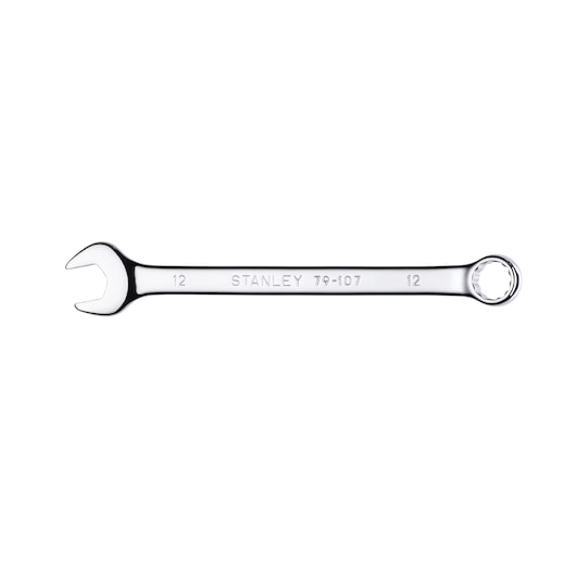 Stanley 79-107 combination wrench, silver finish, photography on white background, tool category.