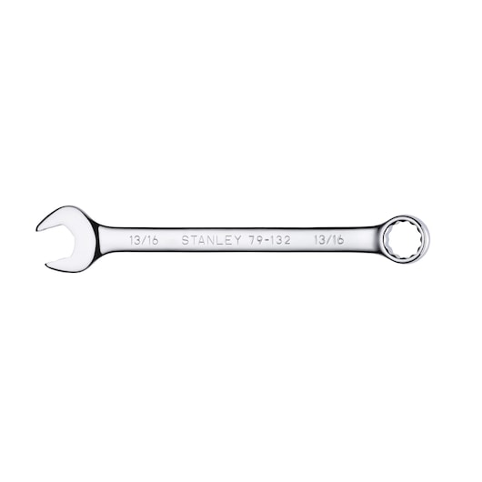 STANLEY 79-132 combination wrench, 13/16 size, silver, photography, side view on white background.