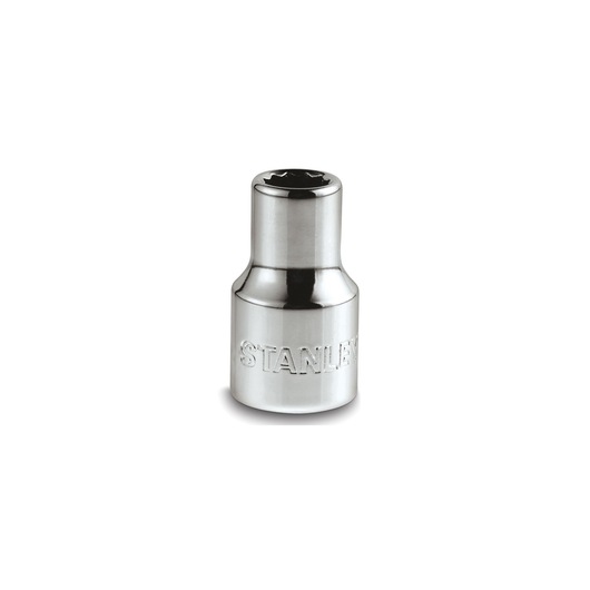 STANLEY 88-791 chrome socket, front angle, with embossed logo, on white background.