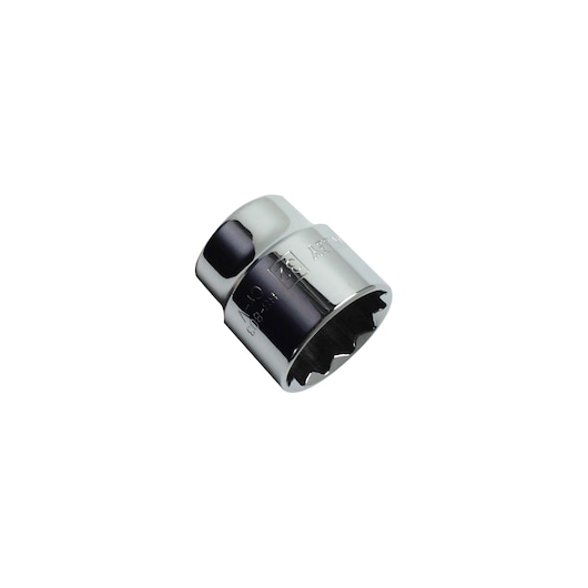 STANLEY 88-803 chrome socket, photography, angled view on white background.