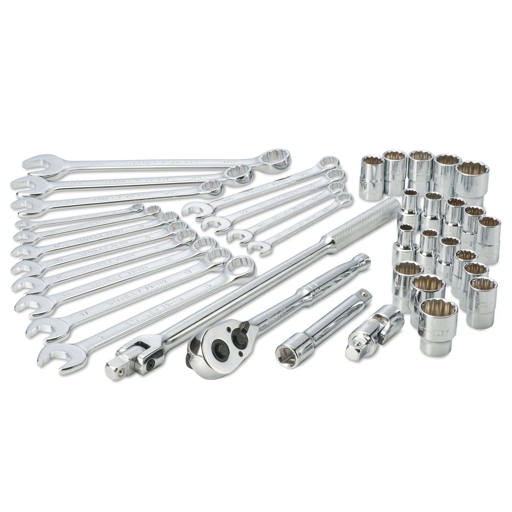 STANLEY 1 2 in. Drive Metric A F Socket Spanner Set 38pc