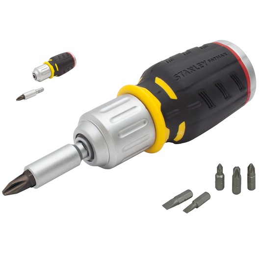 STANLEY® FATMAX® Ratcheting Stubby Screwdriver With 6 Bits