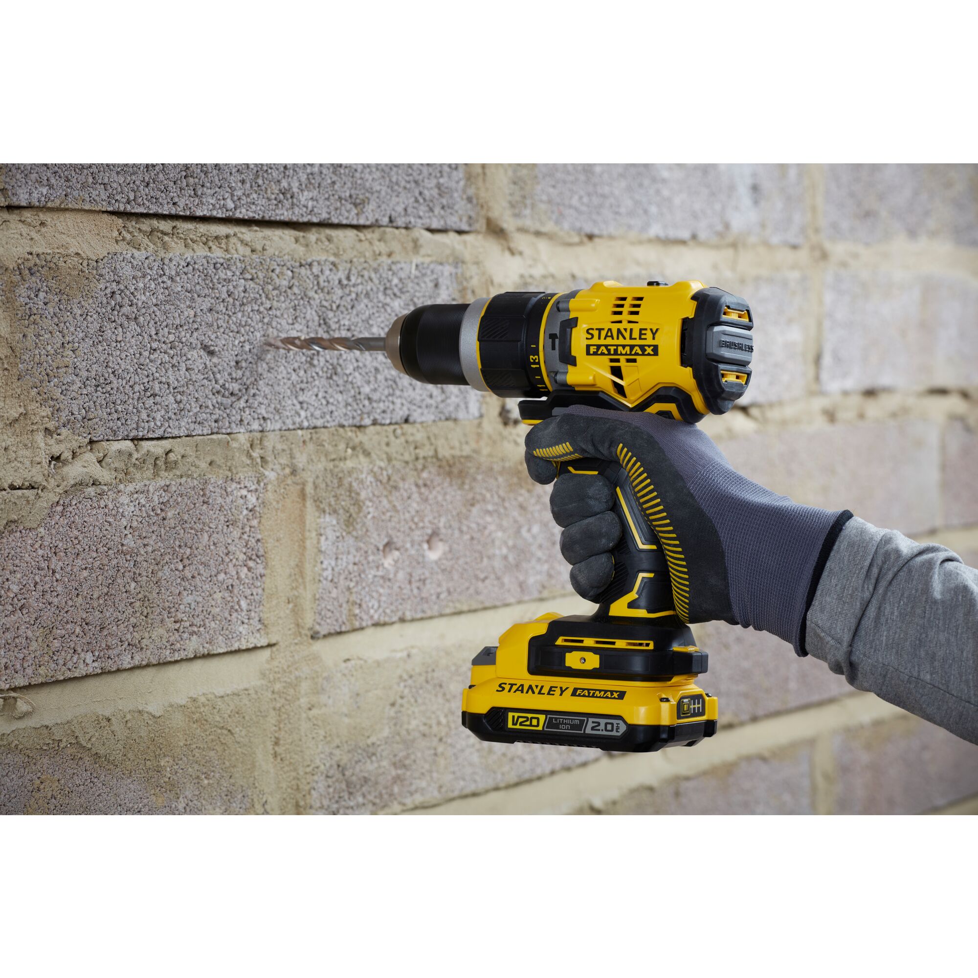 18V STANLEY FATMAX V20 Cordless Brushless Hammer Drill Tool