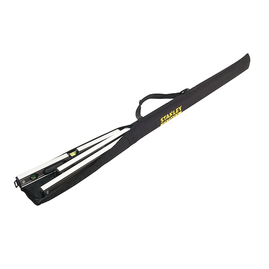 STANLEY XTHT0-43119 level set in black carrying case, top angle, showing handles and logo.